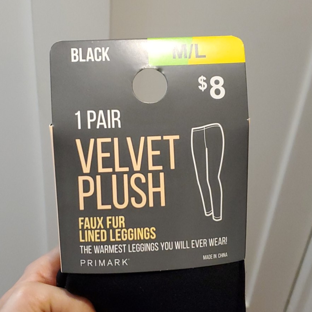 Primark Black Faux Fur Lined Leggings